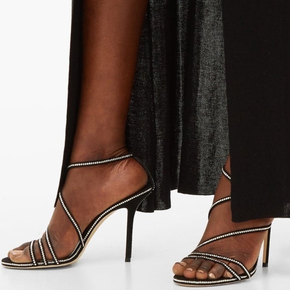 EUC JIMMY CHOO DUDETTE STILETTO SANDALS 38 $1,050 - Picture 8 of 16
